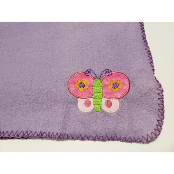 Stephen Joseph Blanket Purple Butterfly Baby Girl light fleece - Picture 2 of 5
